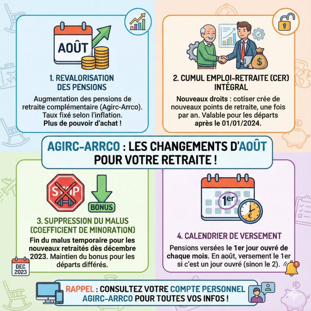 Agirc-Arrco les changements à connaître en août pour votre retraite